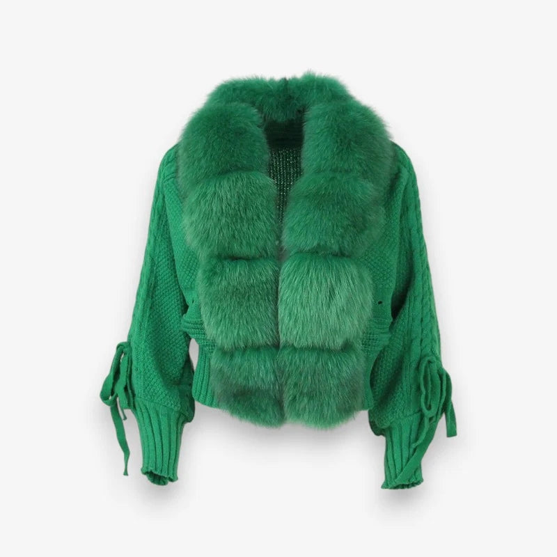 Sophia – Oversized Coat with Long Sleeves and Fur Collar
