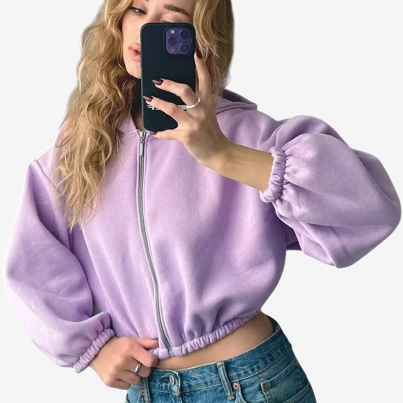 Stylish Women’s Hooded Zip Jacket