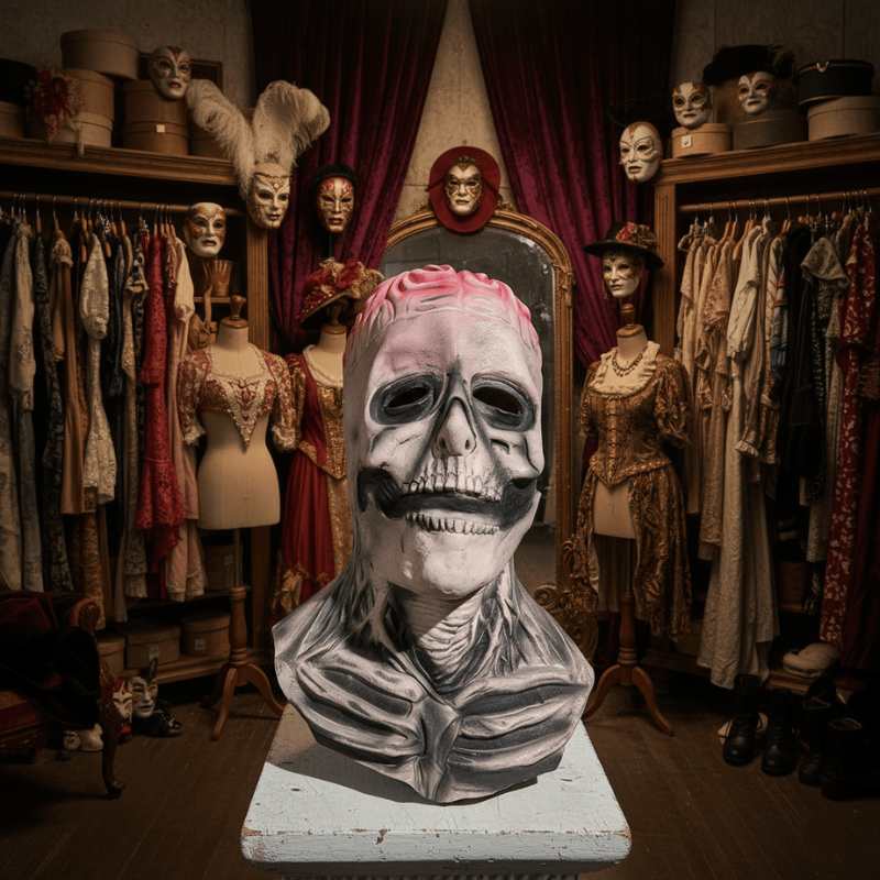 Realistic Skeleton Mask with Hat for Halloween Events