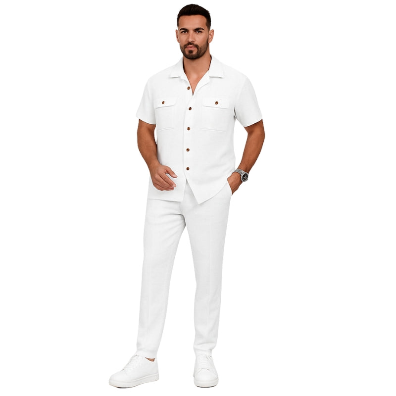 Anselm – Tweedelige Set met Shirt met Korte Mouwen en Broek met Zakjes Velani