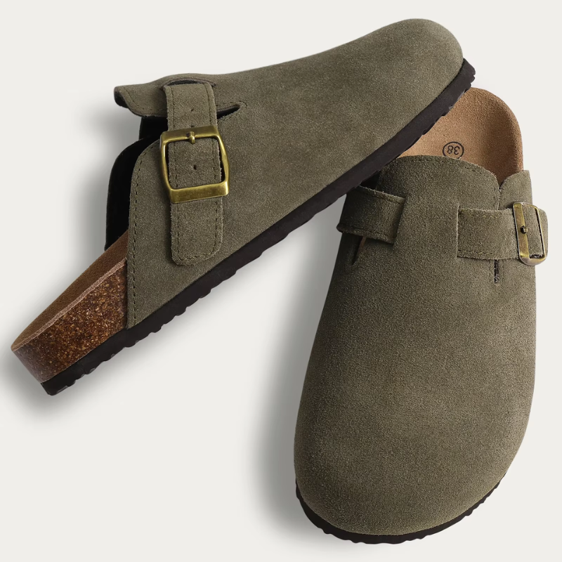 Womens Round Toe Clogs with Stylish Buckle