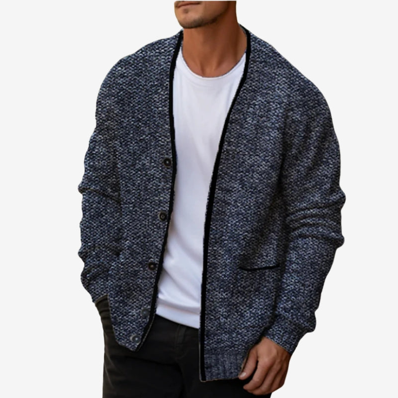 Sjoerd – Lange Mouwen Cardigan met Knopen en Zakjes Velani