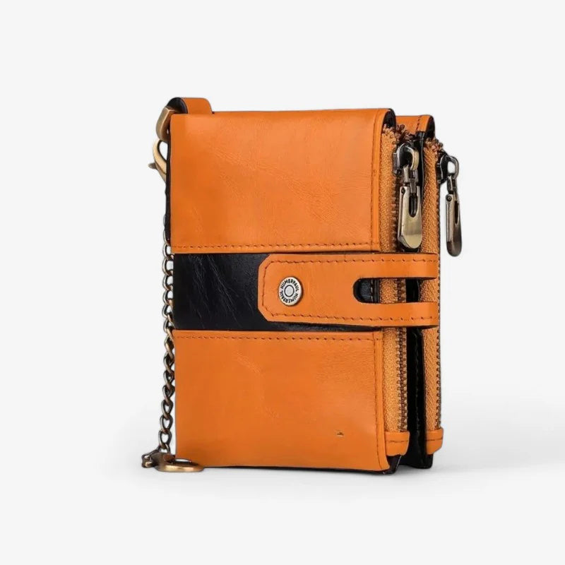 Wouter – Portemonnee met Kettingband en Dubbele Ritssluitingen Velani