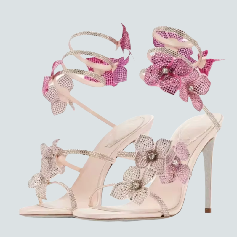 Elegant High-Heeled Sandals with Pointed Toe