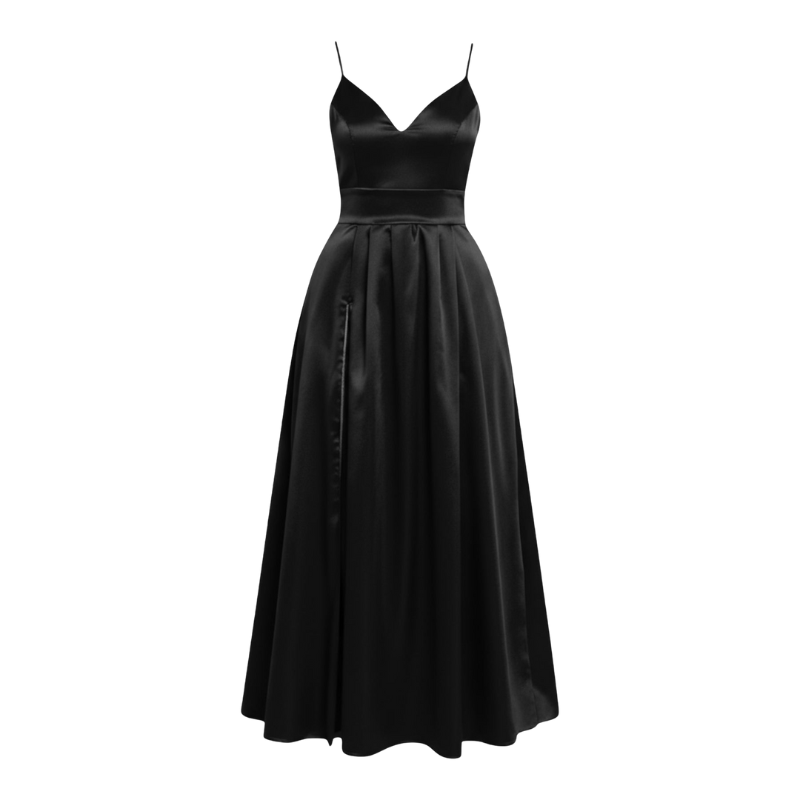 Julie – Lange Mouwloze Maxi Jurk met V-Hals en Hoge Tailleceintuur voor Dames Velani