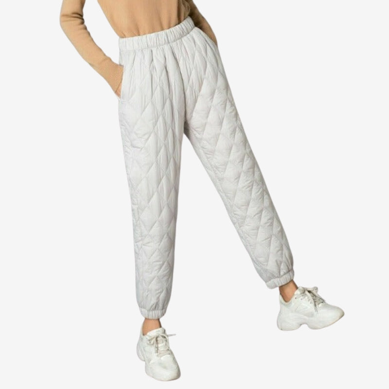 Clara – Women's Wide-Leg Pants with Quilted Pattern