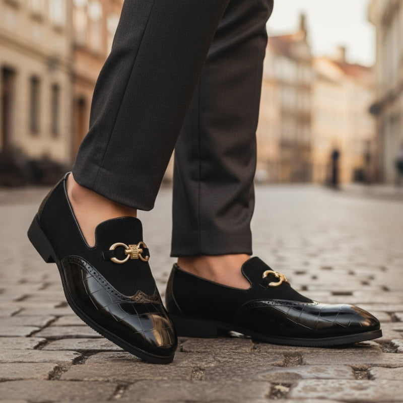 Daniel – Round Toe Shoes with Buckle Design