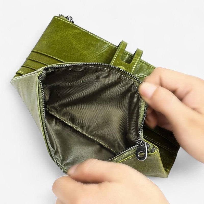 Emma – Compact portemonnee met rits- en druksluiting Velani