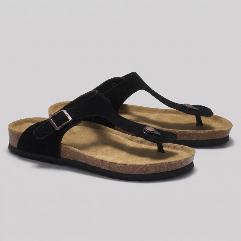 Men's T Strap Flat Slippers