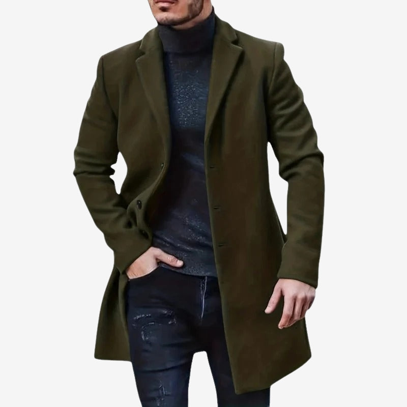 Liam – Long Sleeve Coat with Down Collar