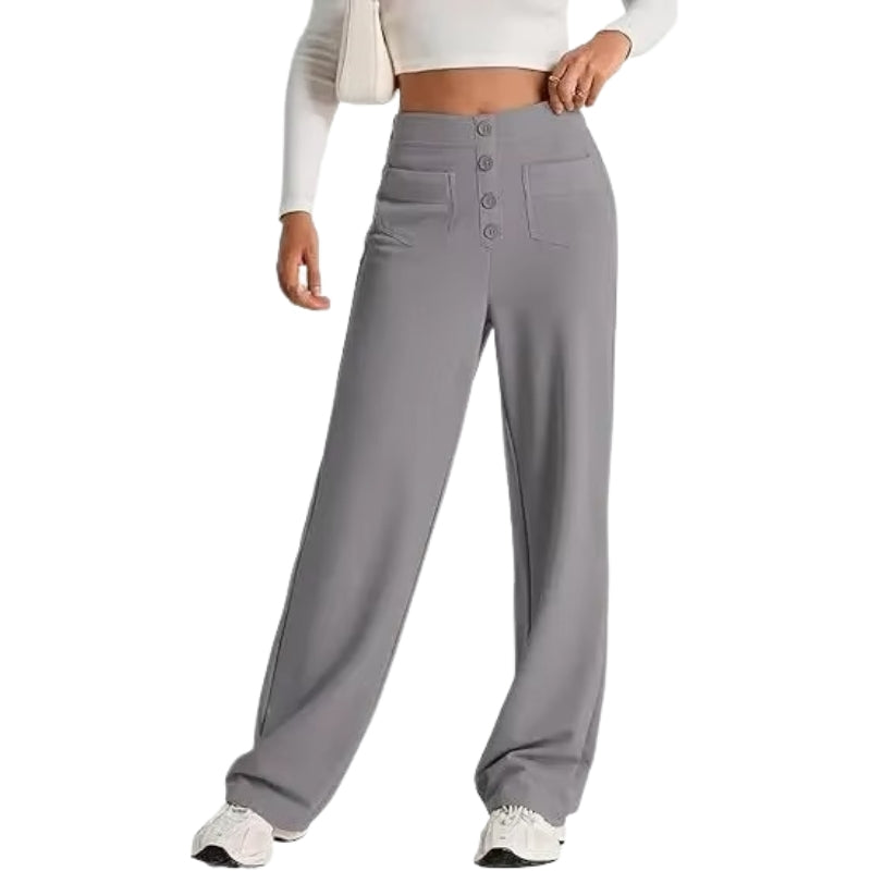 Selene – Hoge taille rechte broek met zakken Velani