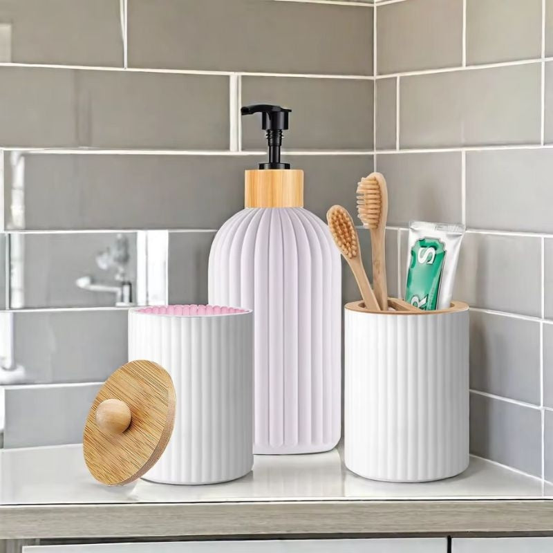 BathNexa – Badkamer Accessoireset met Navulbare Zeepdispenser Velani