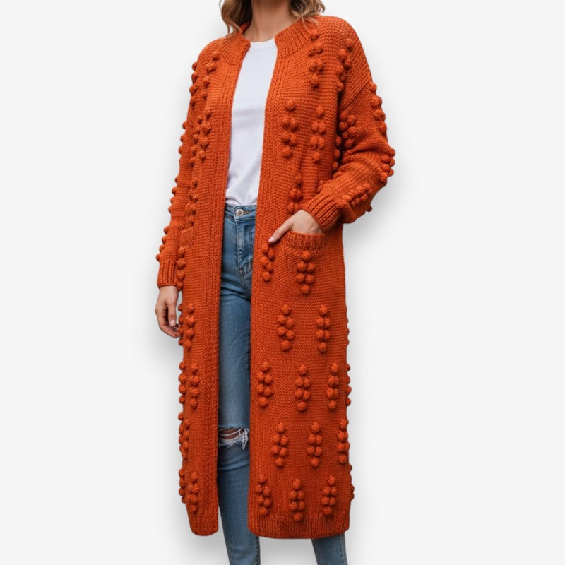 Sophia – Long Sleeve Oversize Coat with Bubble Design