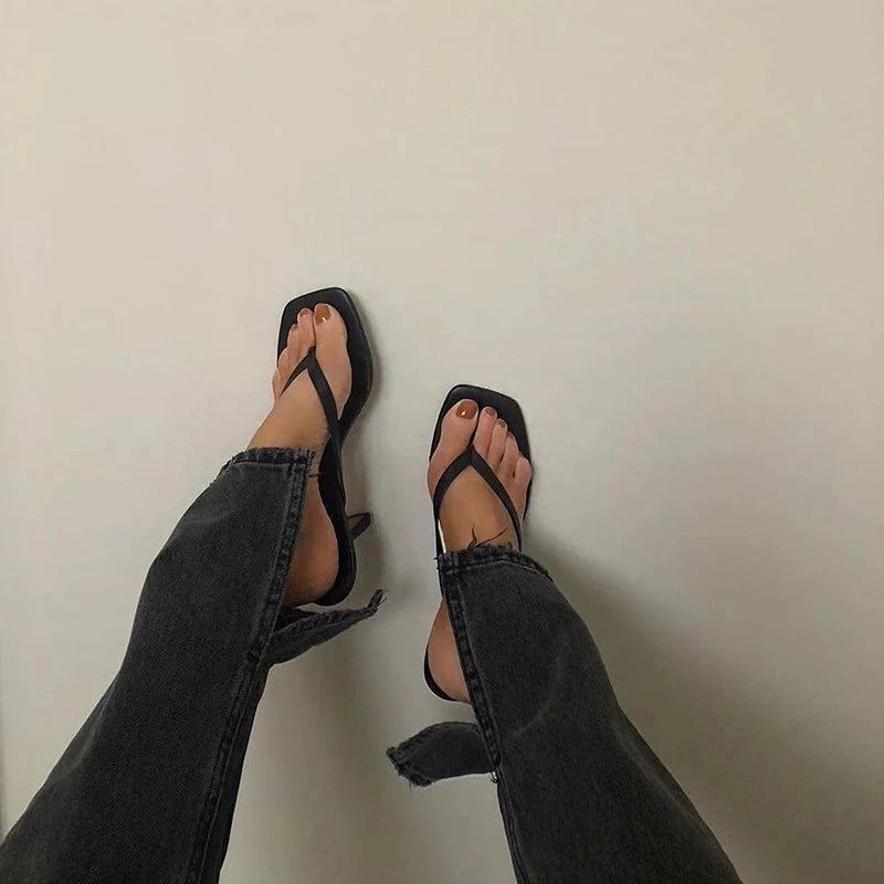 Women's Flip Flop High Heel Sandals with Non Slip Sole
