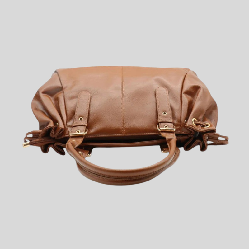 Handbag with Adjustable Strap and Multiple Zipper Compartments