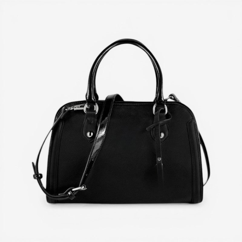 Women Structured Handbag Double Zipper