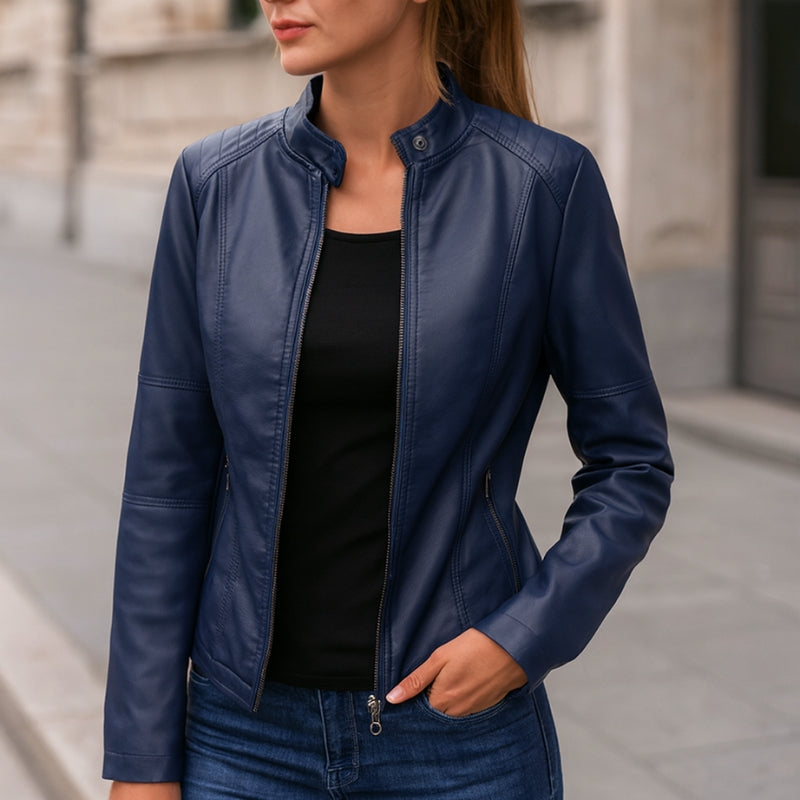 Sophia – Long Sleeve Jacket with Zipper Closure Design