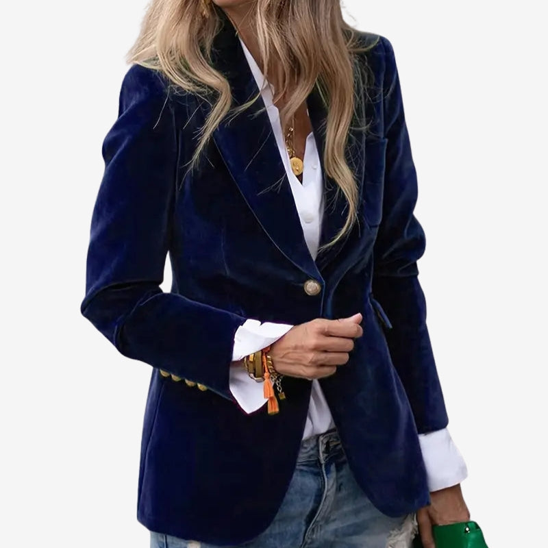 Alina – Long Sleeve Jacket with Lapel Collar and Button Closure