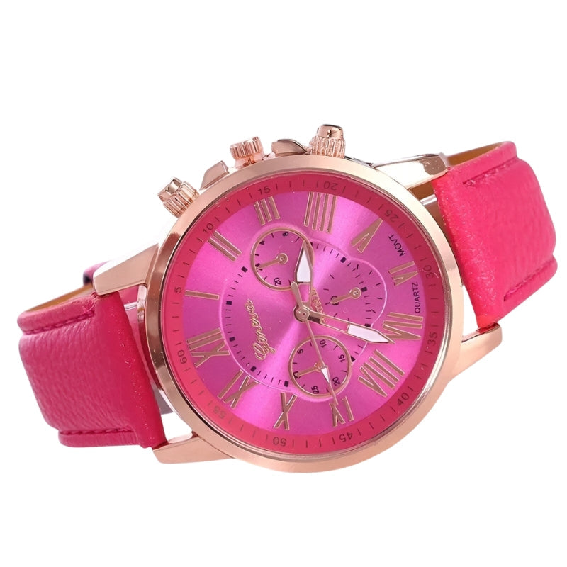 Noor - Horloge met Rond Wijzerplaat en Verstelbare Band Velani