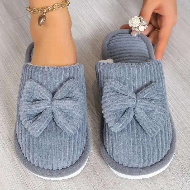 Ella – Round Toe Slippers with Bow Detail