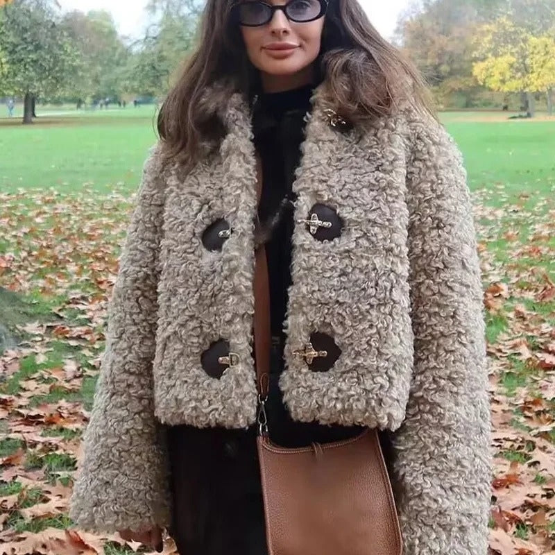 Victoria – Long Sleeve Coat with Lapel Collar