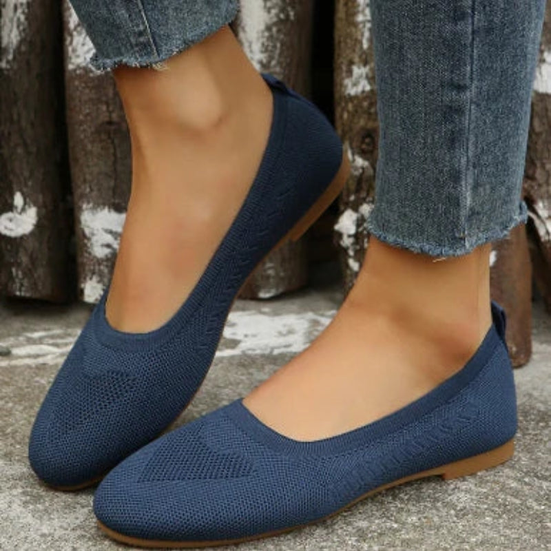 Olivia – Round Toe Flats With Breathable Design