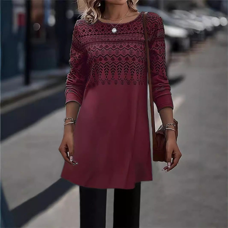 Mia – Long Sleeve Sweater with Zigzag Pattern