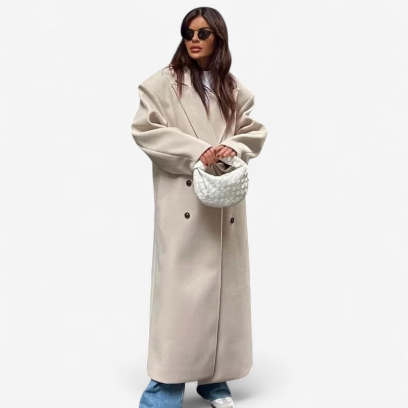 Ashley – Jas met Reverskraag Lang Model Doorknoopsluiting en Lange Mouwen Velani