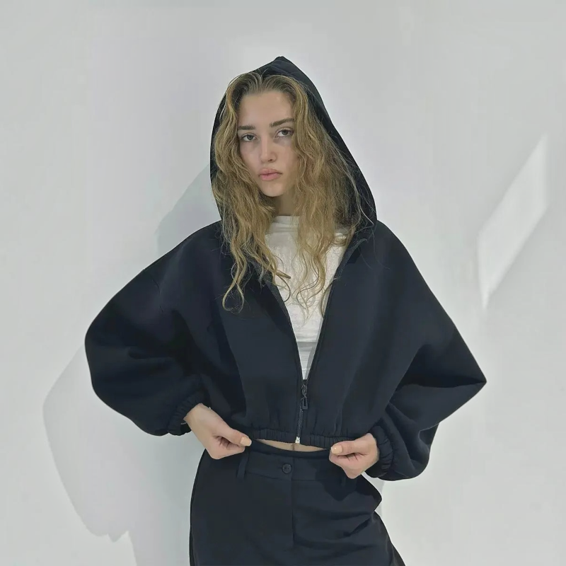 Stylish Women’s Hooded Zip Jacket