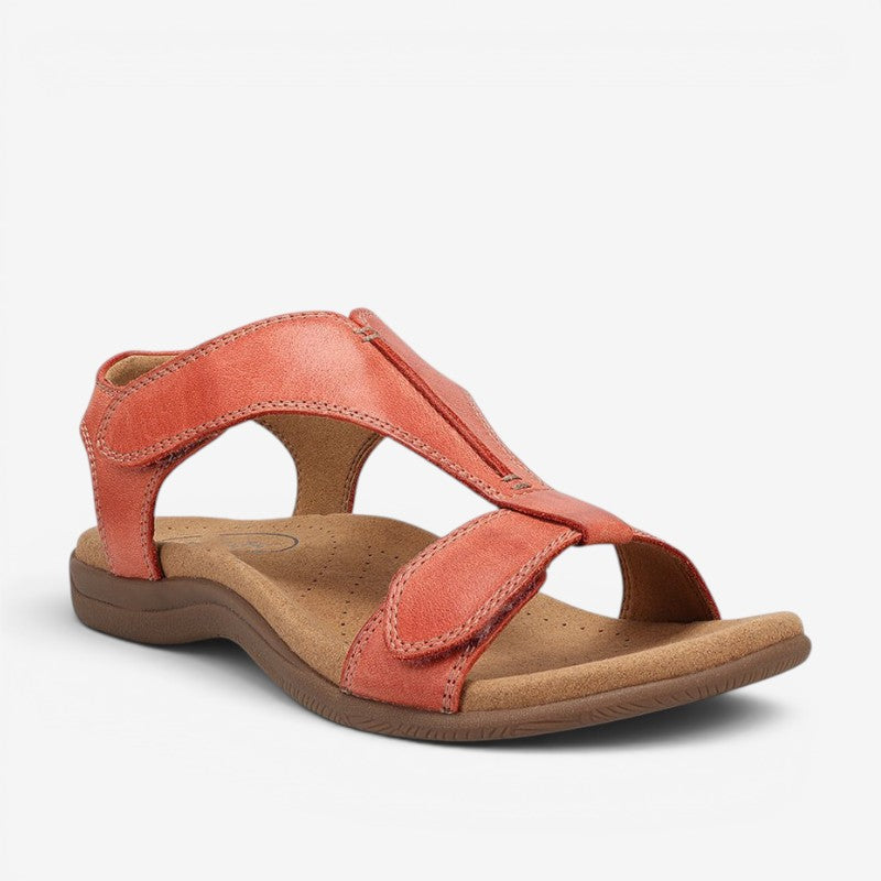 Women's Flat Sole Strap Sandals with Magic Tape