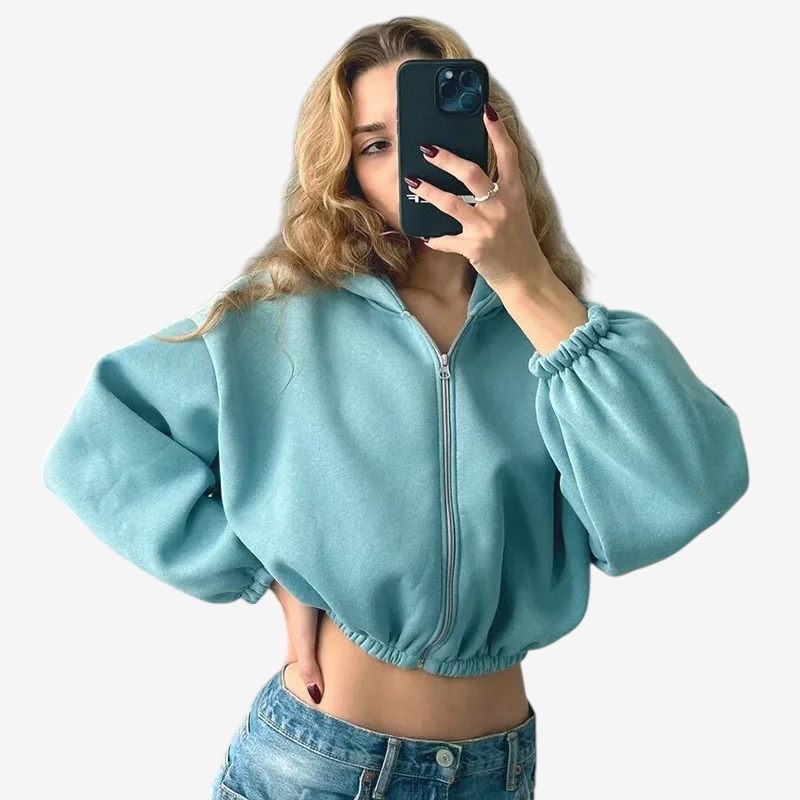 Stylish Women’s Hooded Zip Jacket