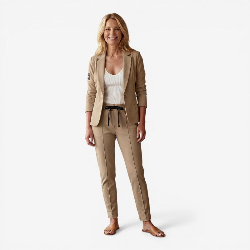 Women’s 3-Piece Fitted Top Jacket & Tapered Pants Set