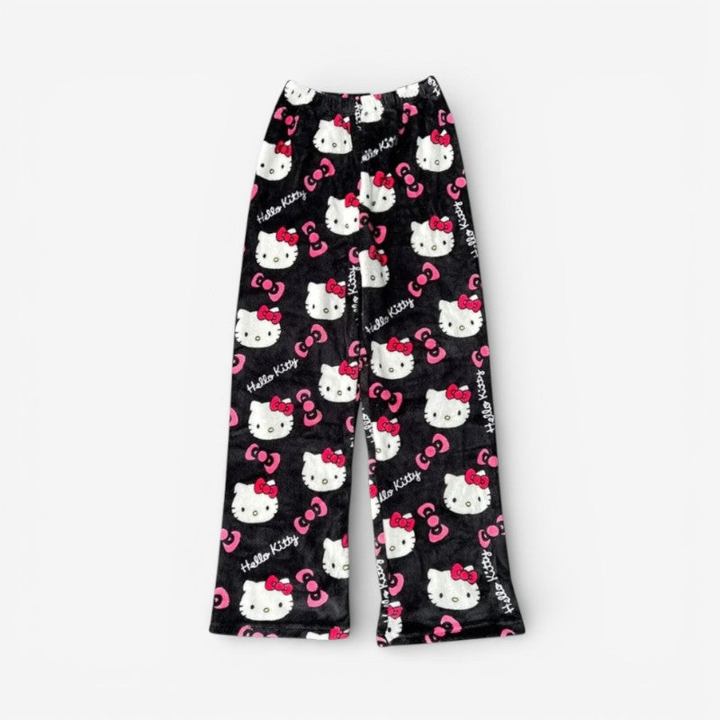 Luna – Wide-Leg Pants with Cat Print