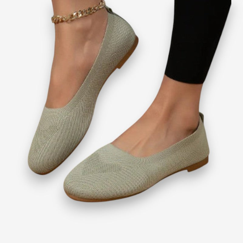 Olivia – Round Toe Flats With Breathable Design
