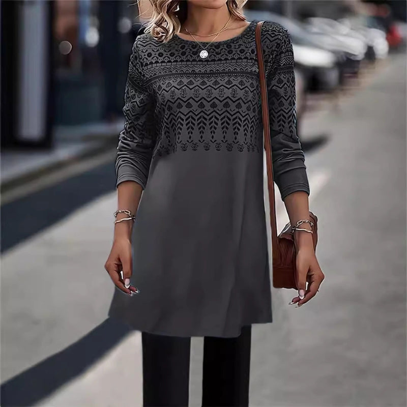 Mia – Long Sleeve Sweater with Zigzag Pattern