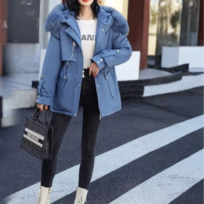 Femke – Gewatteerde Jas met Lange Mouwen en Bontkraag Velani