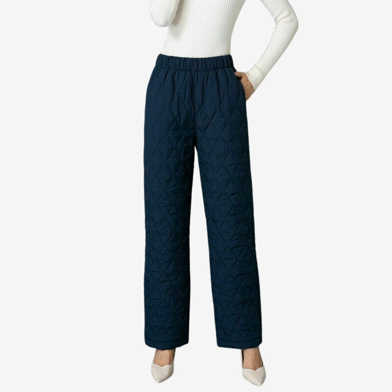 Clara – Women's Wide-Leg Pants with Quilted Pattern