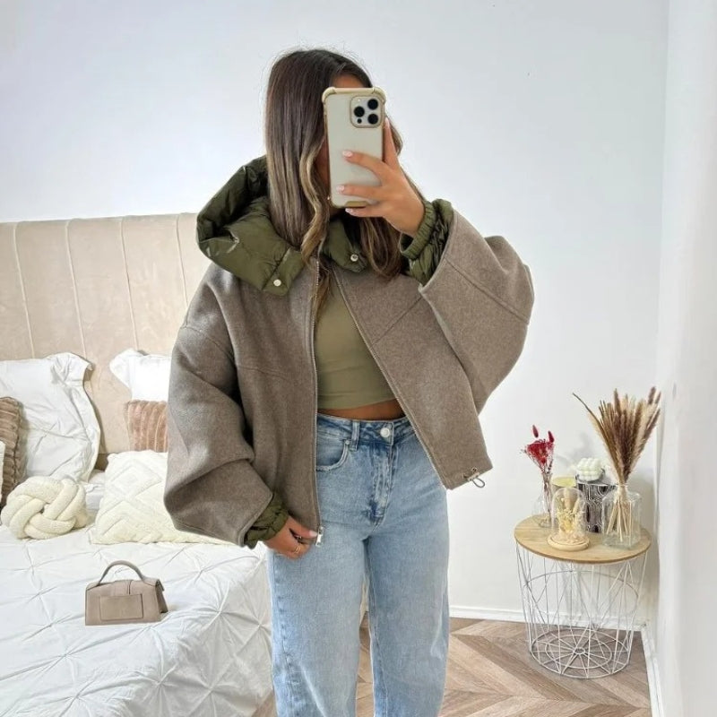 Lily – Long Sleeve Coat with Zipper Closure