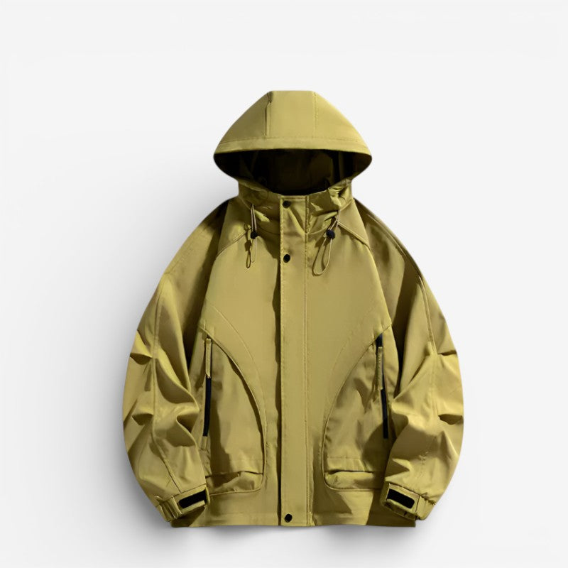 Penny – Long Sleeve Coat with Zipper Pocket and Hoodie