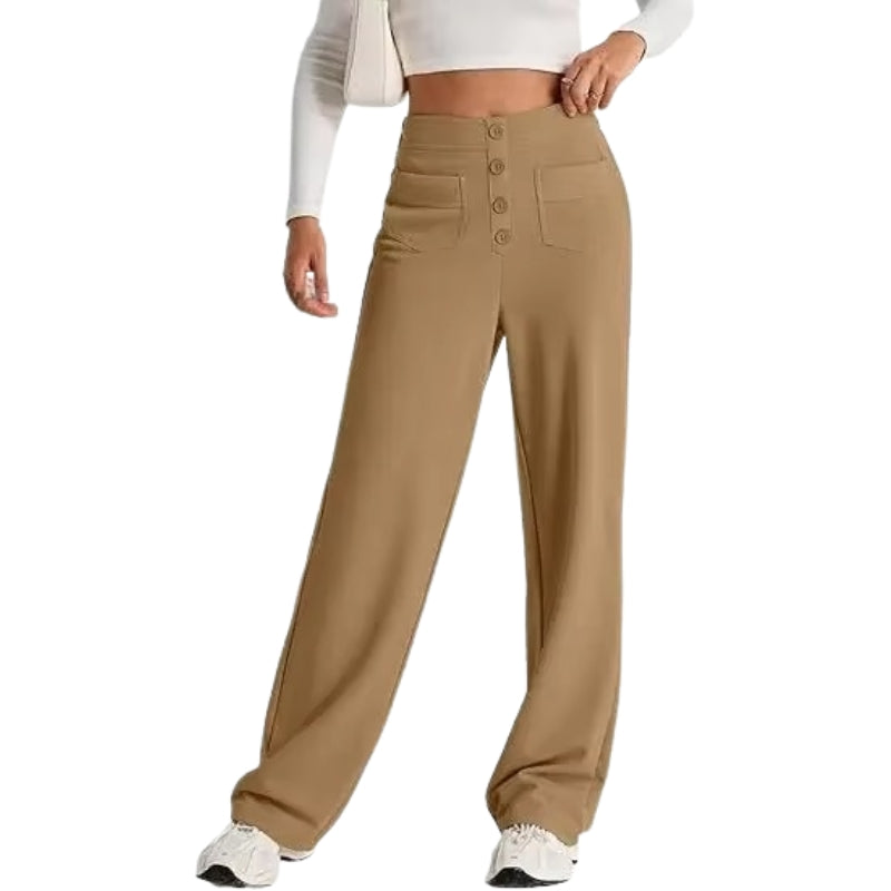 Selene – Hoge taille rechte broek met zakken Velani