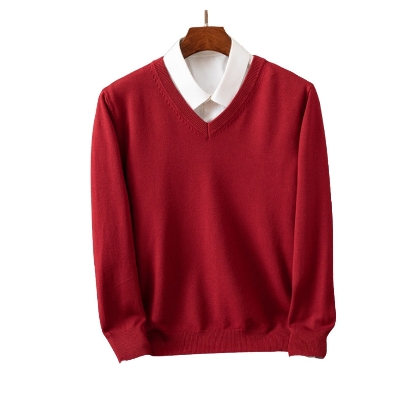 Leon – Losse pasvorm Trui met Lange Mouwen en V-Hals Velani