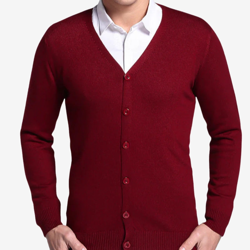 Daniel – V Neck Sweater With Ribbed Hem And Long Sleeves