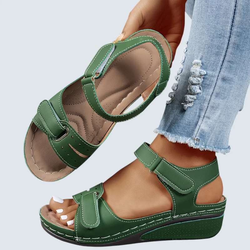 Wedge Sandals with Velcro Strap for Women