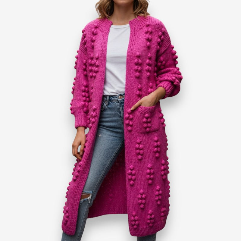Sophia – Long Sleeve Oversize Coat with Bubble Design