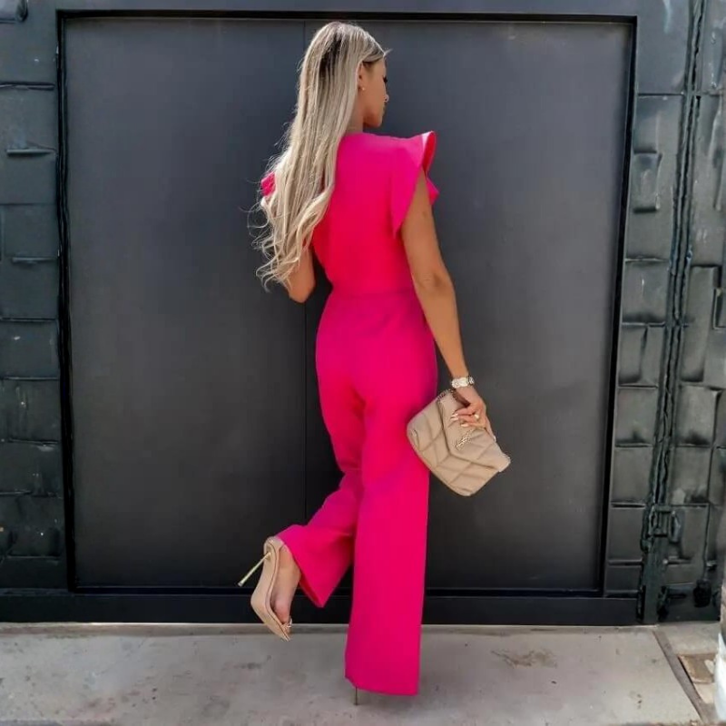 Women’s Jumpsuit with Butterfly Sleeves & Wide Leg