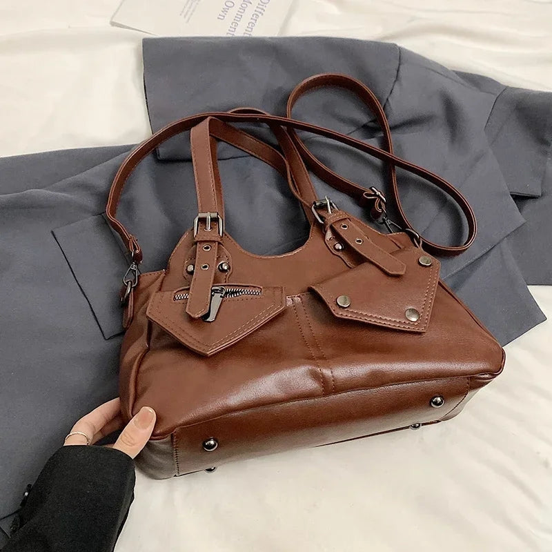 Naomi – Handtas met Meerdere Ritssluitingszakken en Verstelbare Riem Velani