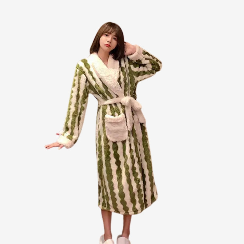 Clara – Long Sleeve Robe With Printed Design And Adjustable Strap