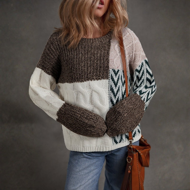 Rebecca – Knotted Sweater With Long Sleeve and Round Neck