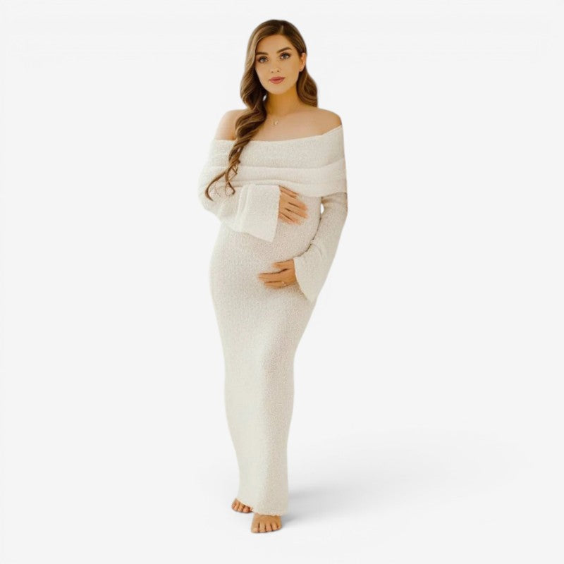 Off-Shoulder Maxi Dress for Maternity