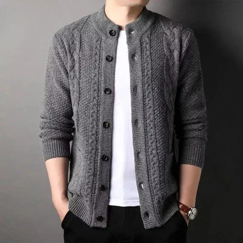 Ethan – Long Sleeve Sweater with Button Closure and Pockets